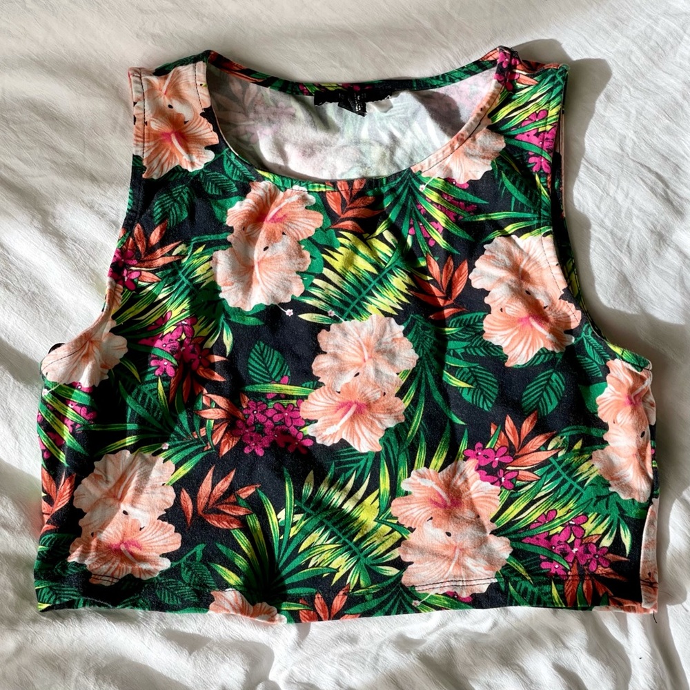 Hawaiian Floral Crop Top